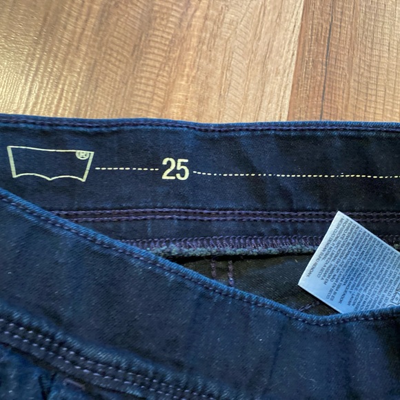Levi’s Skinny Stretch Waist No Zip Cotton Black Blue Jeans Women Size 25 - Picture 4 of 15